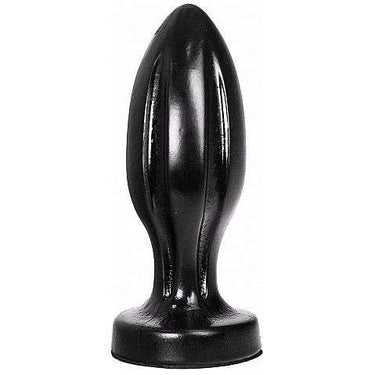 Plug Anale All Black Impermeabile con Scanali e Forma Liscia